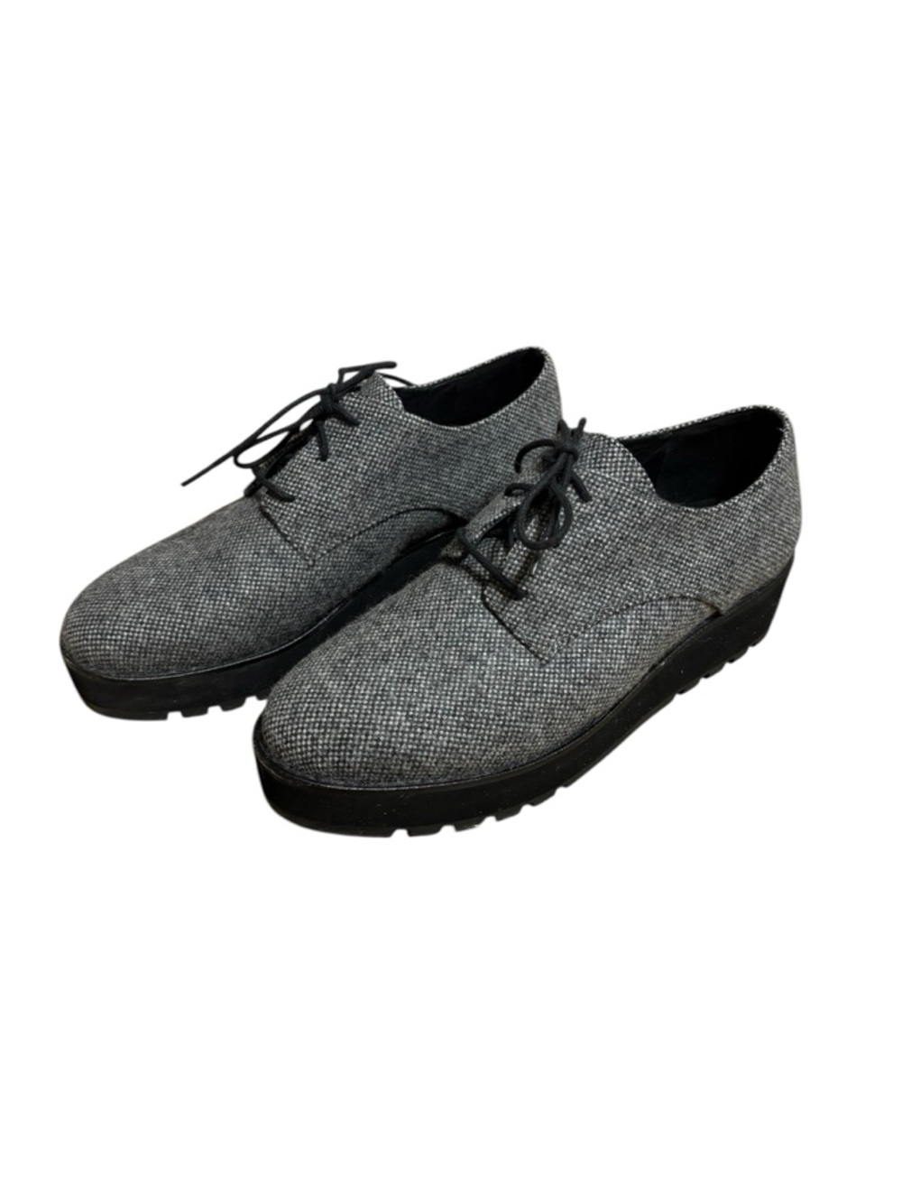 Eileen Fisher‎ EDDY TWEED PLATFORM OXFORD SHOES SZ 7.5
